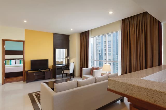 Habitación de 1 dormitorio, Balcón King, Vista al centro, No fumador, Traslado gratuito a Kite Beach, Dubai Mall y estación de metro · foto 8