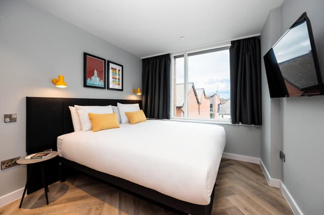 Relax in this cozy and stylish hotel room!