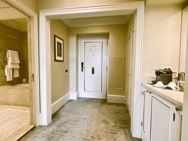 bathroom with a walk - in shower and a bathtub