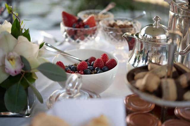 table set up for a brunch or tea party