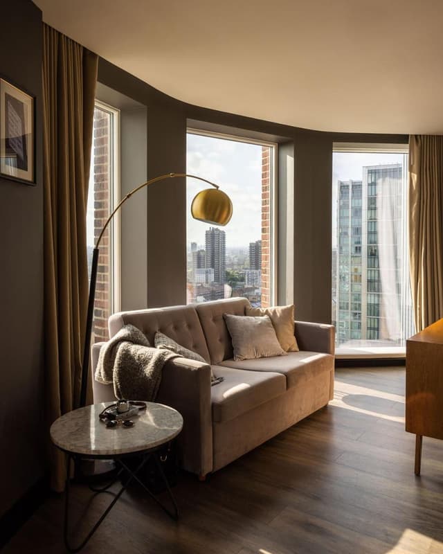 living room with a nice view of the city?